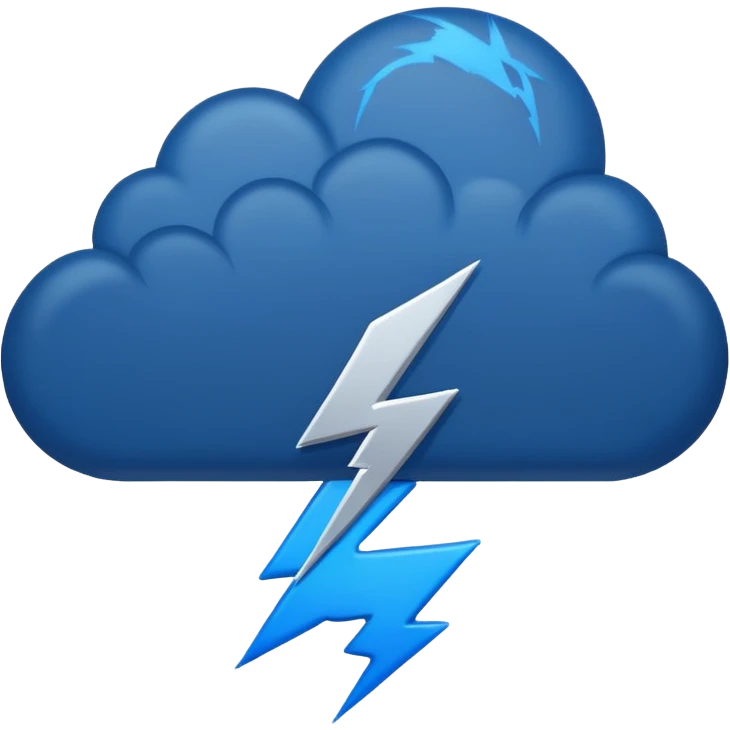 emo black cloud with a lightning bolt emoji