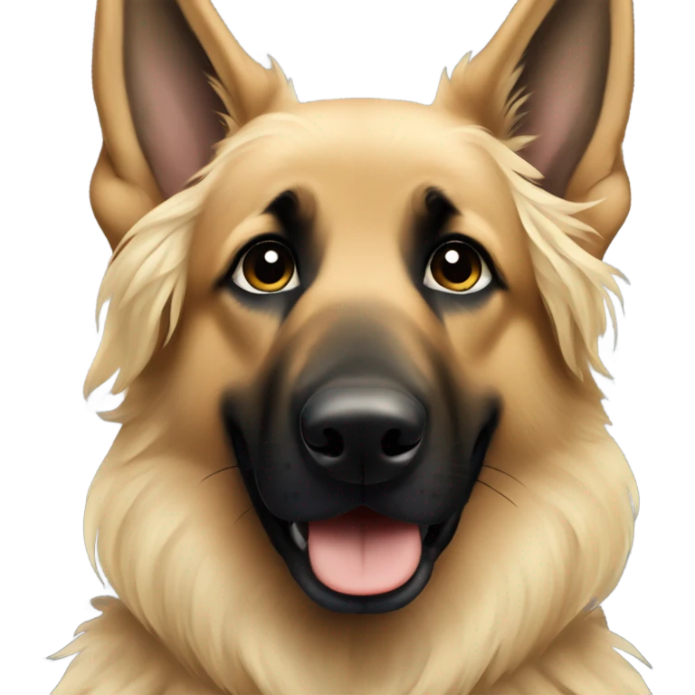 dark german shepherd with cute blonde girl wavy hair emoji