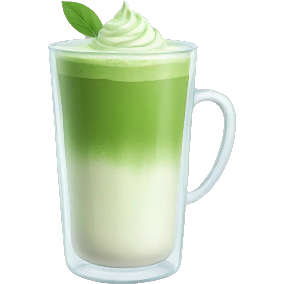 Matcha latte in glass cup emoji