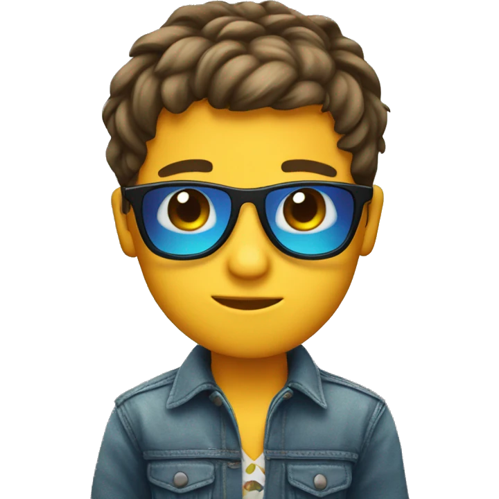 A boy with sunglass emoji