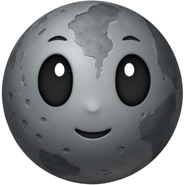 planet Mercury as a round, rocky gray ball with a slightly uneven stony surface, soft transitions between light and dark gray, emoji style, more pronounced surface texture emoji