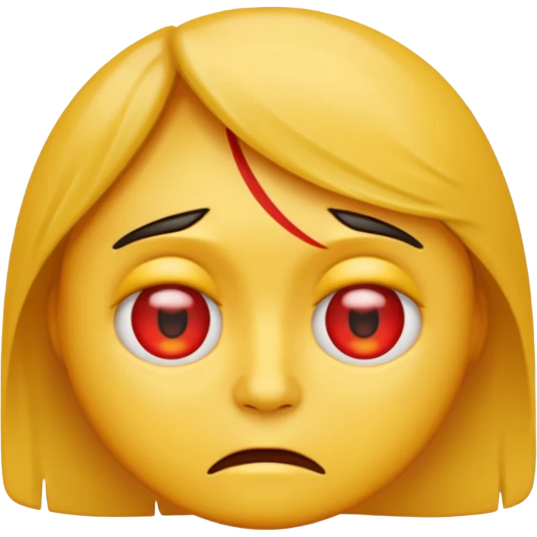 Emoji cansado con ojos rojos emoji