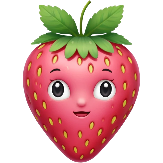 A strawberry with a bow cute pink  emoji