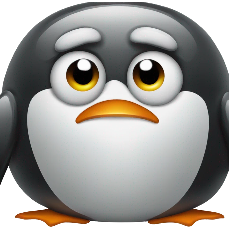 Penguin is angry about a computer error emoji