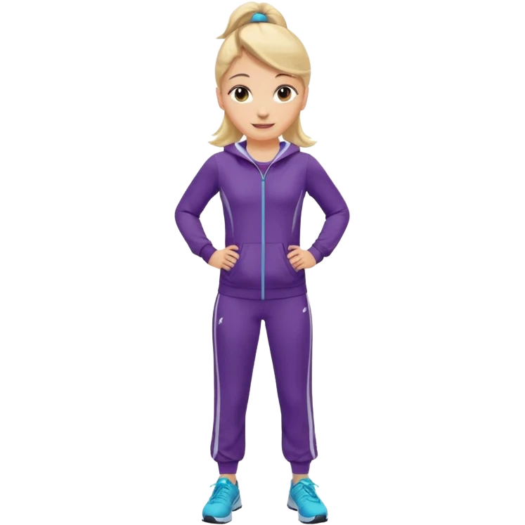 готова бігти, руки в боки, дівчинка emoji