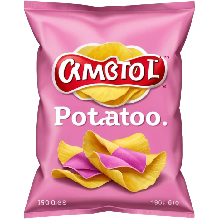 Pink bag of potato chips emoji