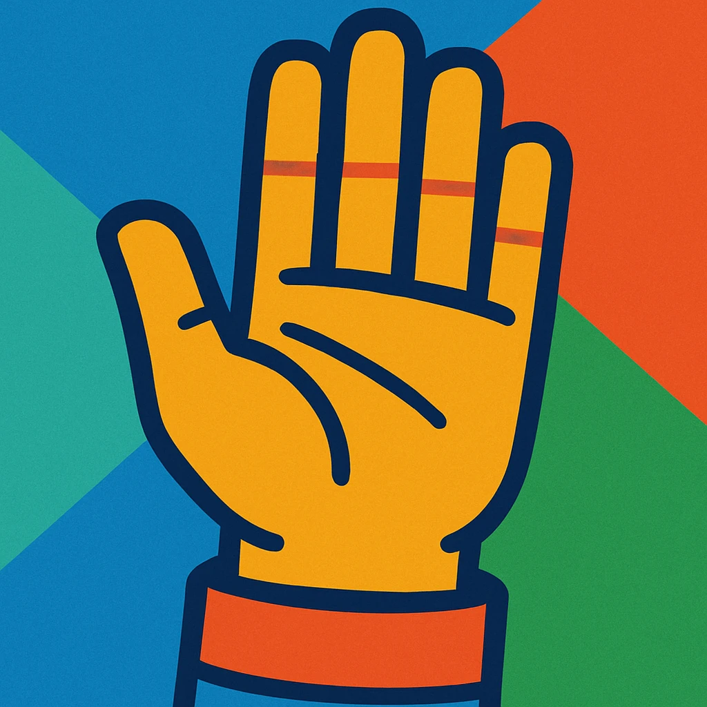 a hand emoji