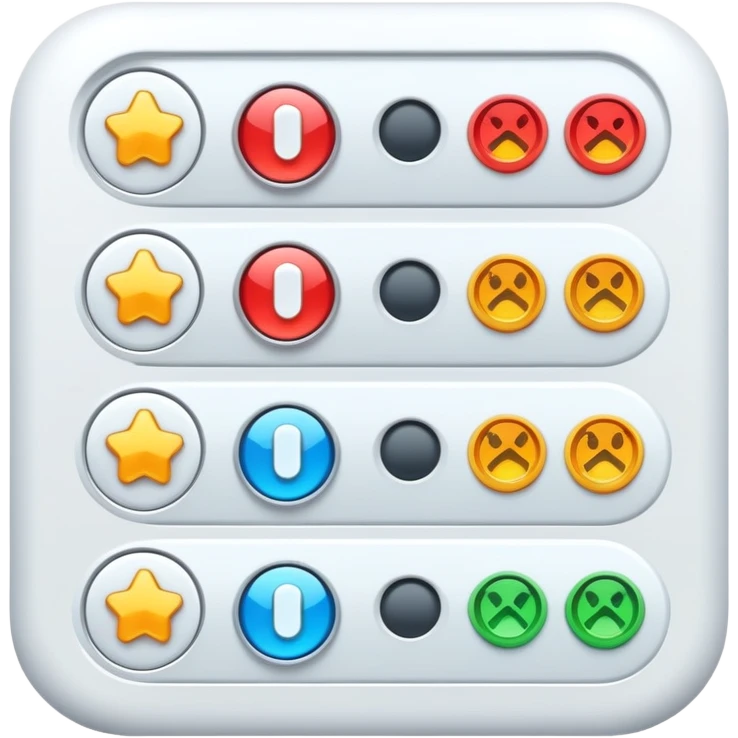 Video game graphics settings menu with toggles and sliders emoji