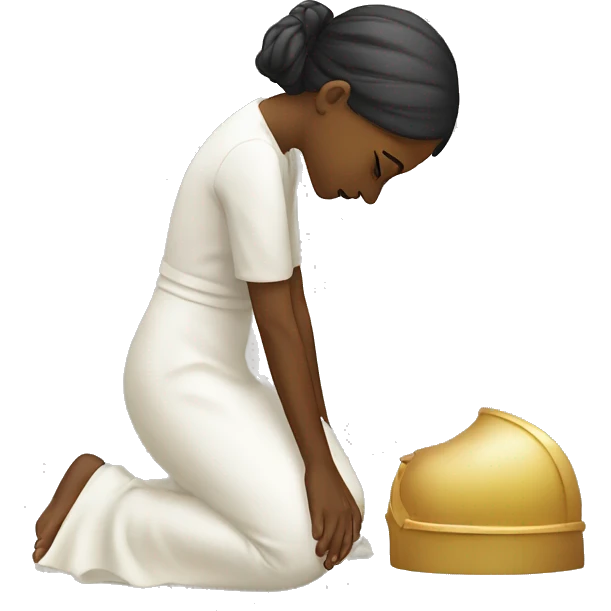 Girl bowing down worshipping emoji