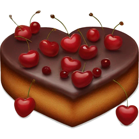 Vintage heart shaped cake with cherries emoji