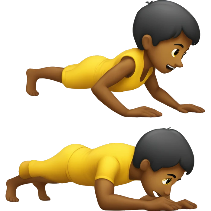 A human doing pushups yellow  emoji