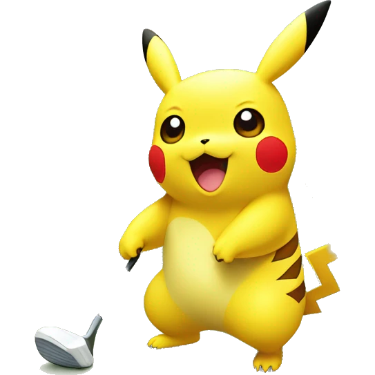 Pikachu golfing emoji
