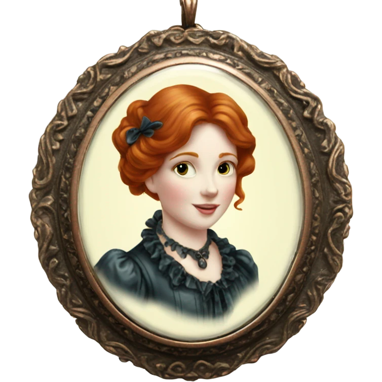 victorian cameo locket redhead  emoji