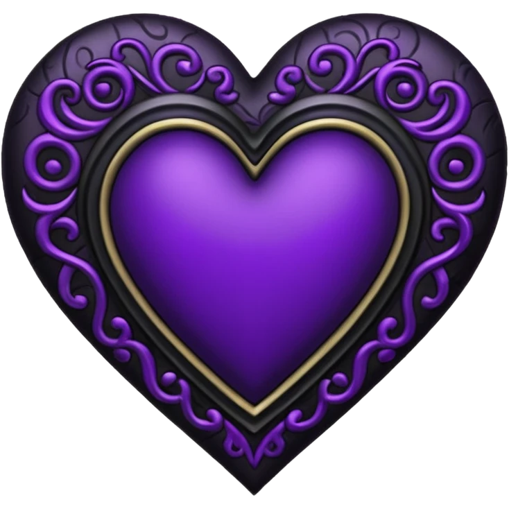 goth heart with black and purple accents emoji