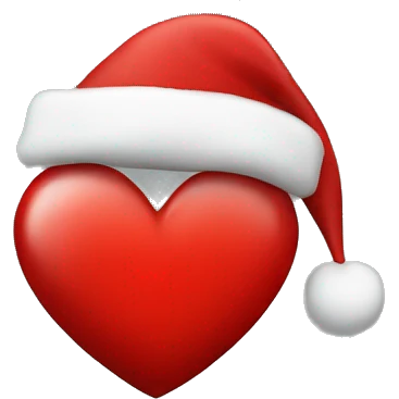 red heart with Santa hat on top emoji