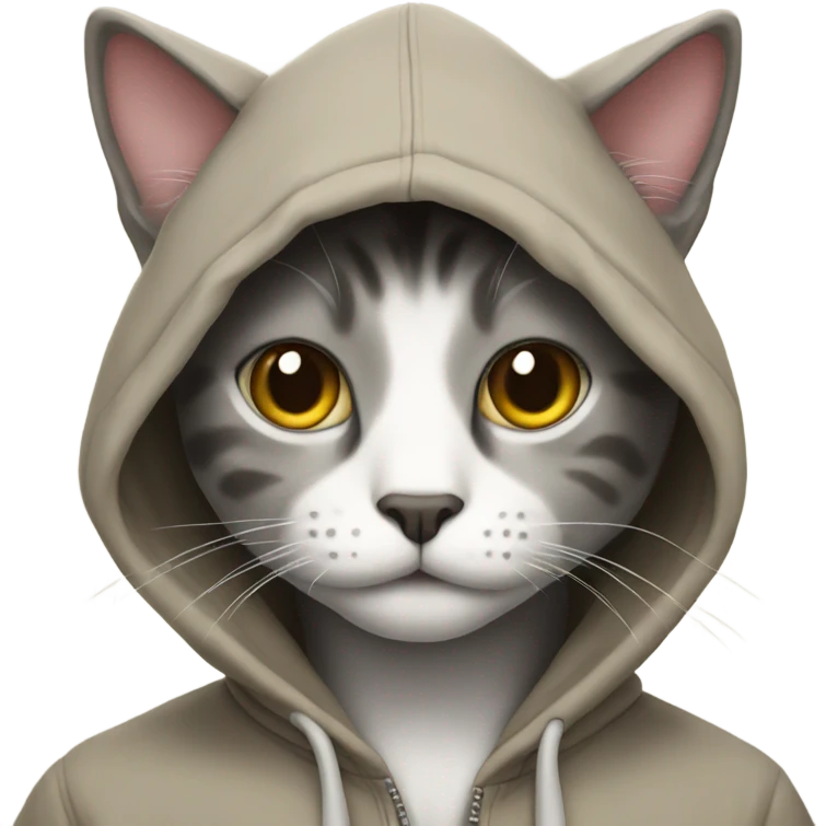 Cat with a hoodie  emoji