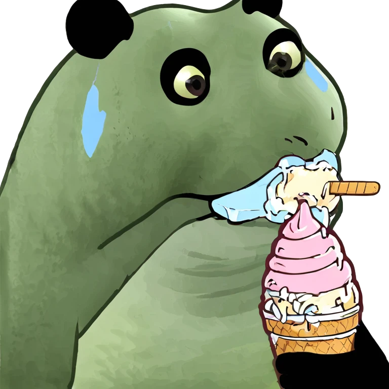 Panda eating ice cream emoji
