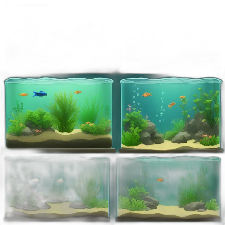 aquascaping fish tank with aquatic plants emoji