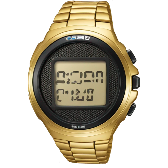 17:10 casio gold watch emoji