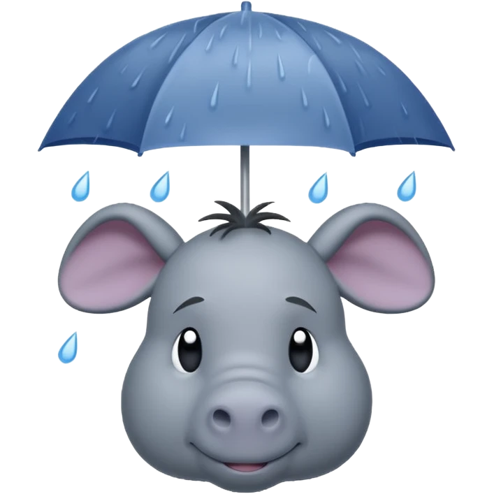 Disney’s eeyore under a rain cloud  emoji
