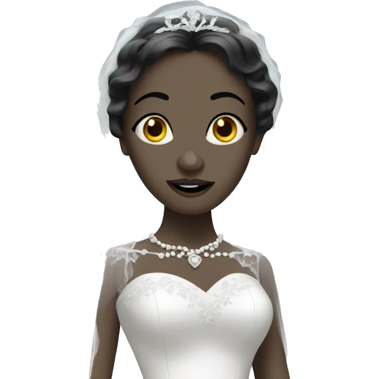 Haunted bride in black  emoji