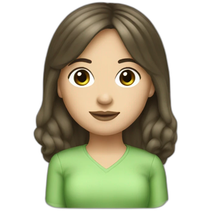 Girl-hair-brunette-front-car-fiat-500-green emoji