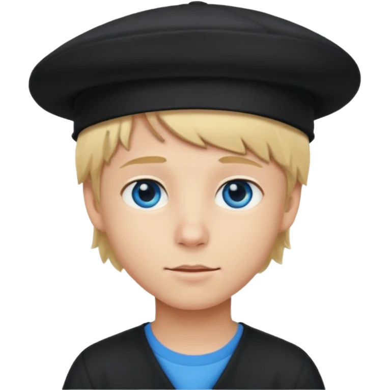 Ragazzo biondo con cappello nero emoji