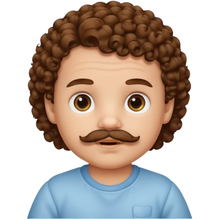 curly hair mustashed baby emoji