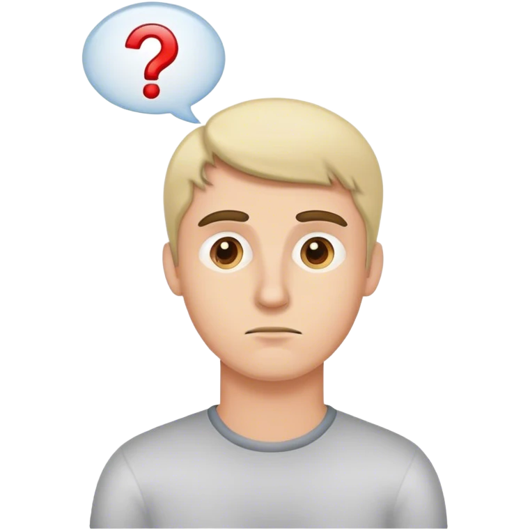  парень, который думает о выборе emoji