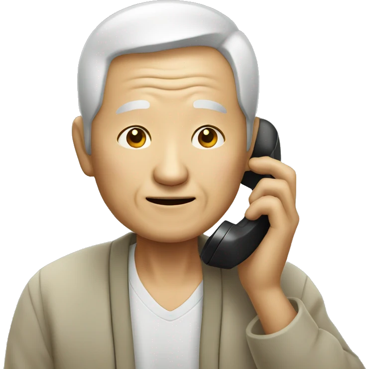 Chinese old man on phone emoji