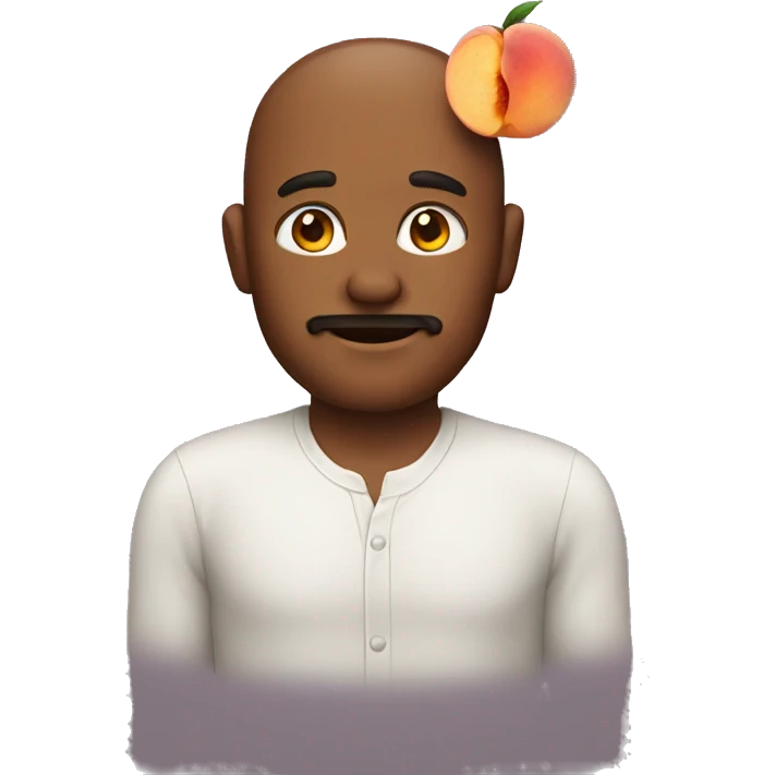 man with peach emoji