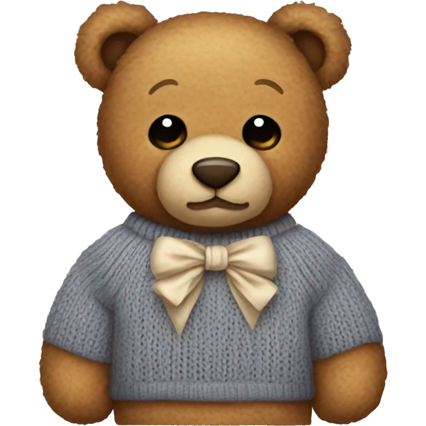 Teddy bear whit sweater and bow emoji