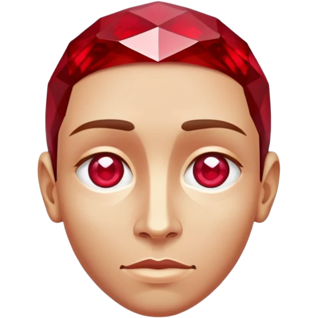 mind-blown face with a ruby gemstone floating above the head emoji