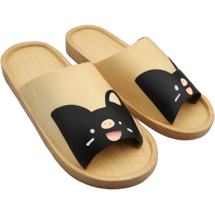 Japan wooden slippers black emoji