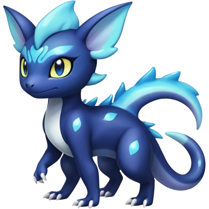 Shiny pastel Nebulae Salandit-Meowstic-Noibat-Fakémon-hybrid-creature (full body)  emoji