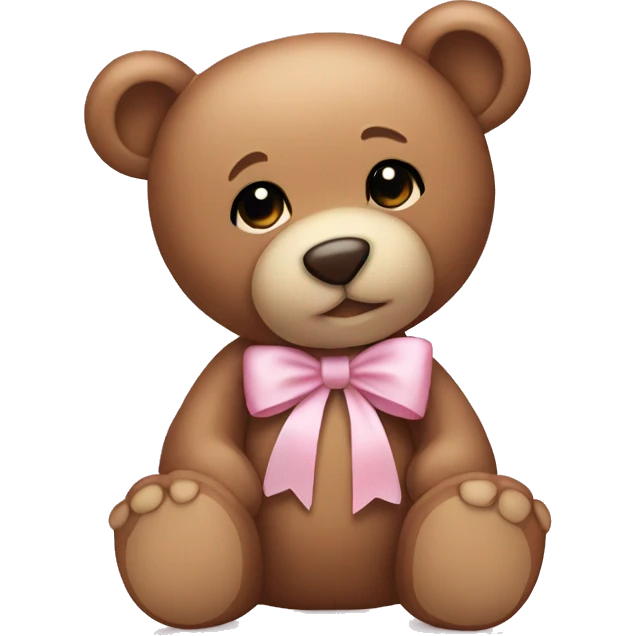 Teddy bear with light pink bow  emoji