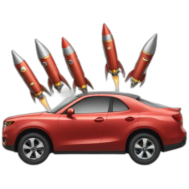 Car with rockets emoji