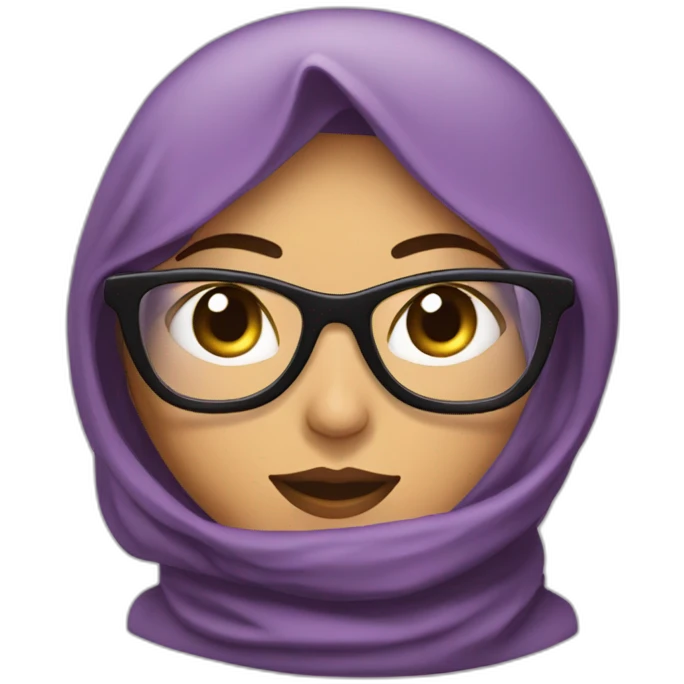 femme musulmane portant des habits mauve et des lunette avec des verres noirs emoji