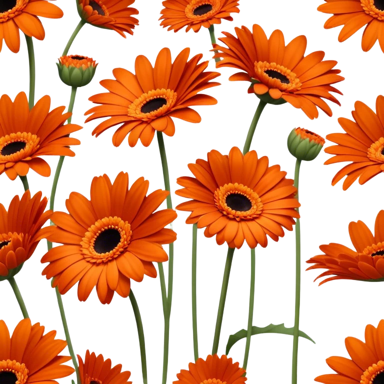 single Burnt Orange Gerbera Daisy, straight stem emoji