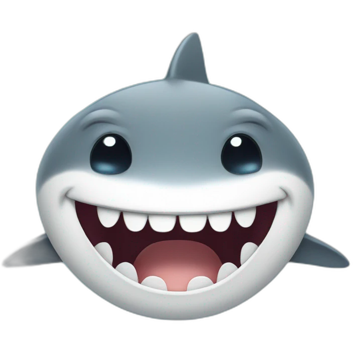 Cute Shark laughing with tears emoji