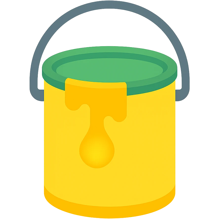 a glowing gallon of paint, lineal color style emoji