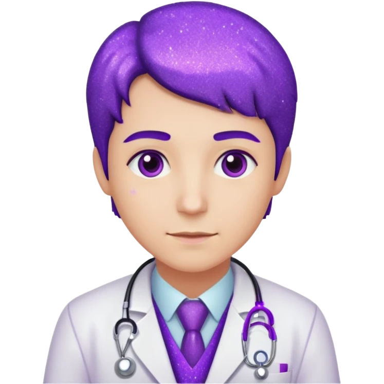 glitter purple doctor emoji