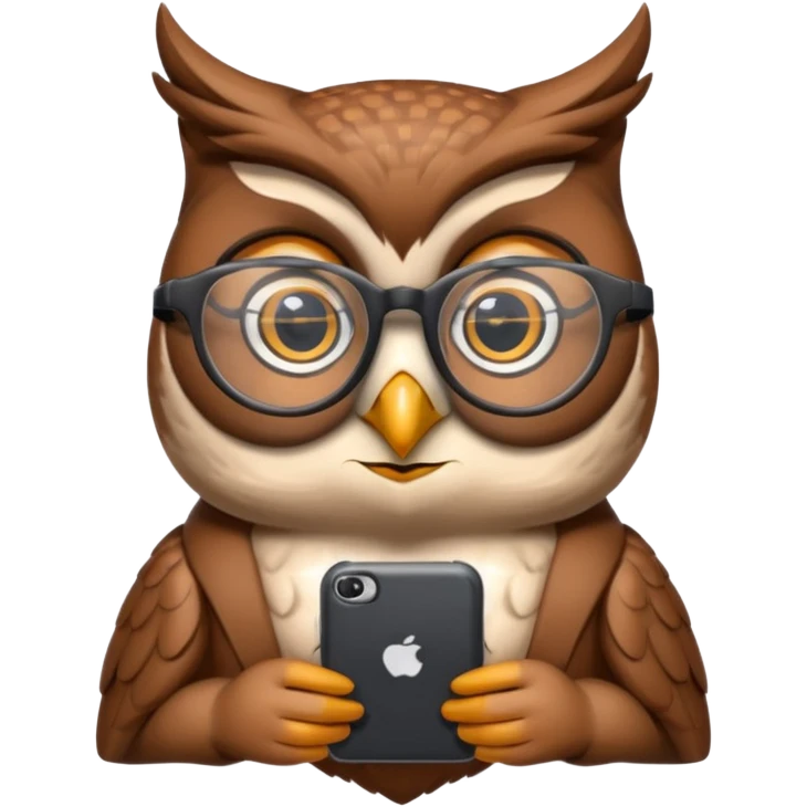 Generate a beautiful smart owl with a smart device emoji