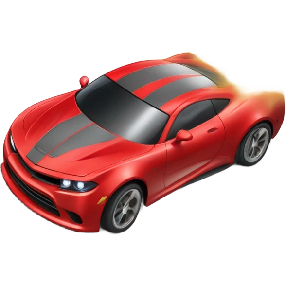 Little red race car burnout  emoji