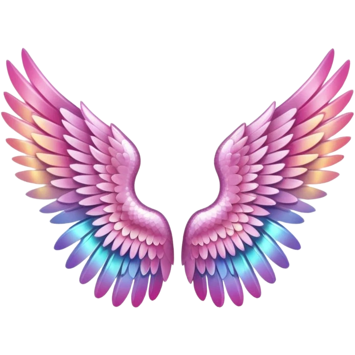 Sparkly little soft pink pony wings. Only left and right wings without pony. emoji