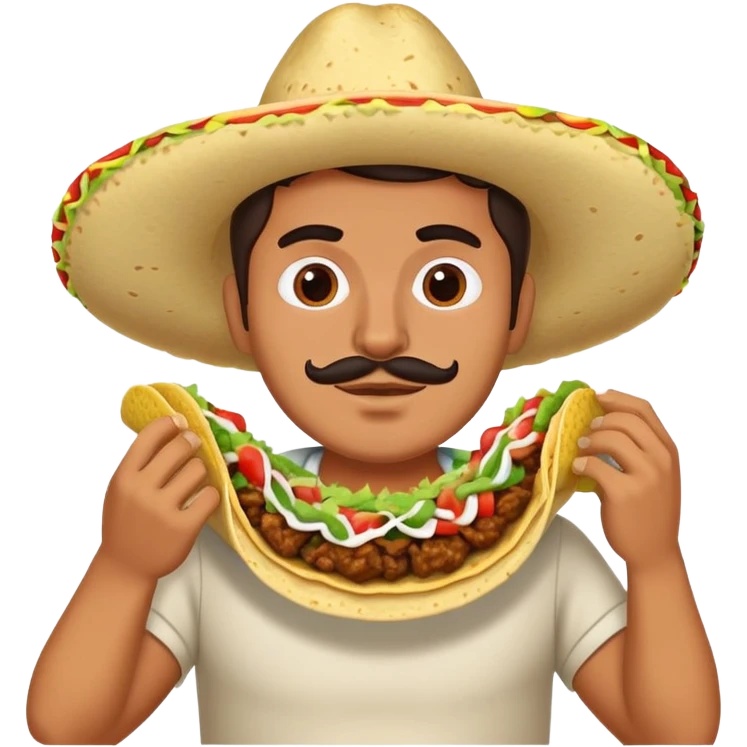 Mexican man eating tacos and burritos emoji