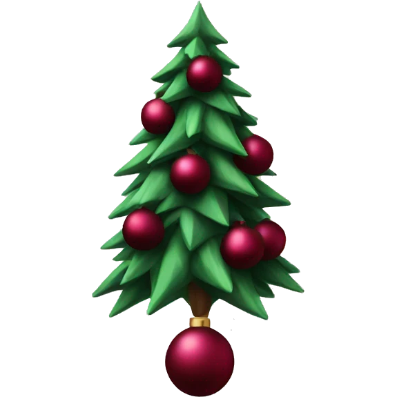 Christmas tree with burgundy balls emoji