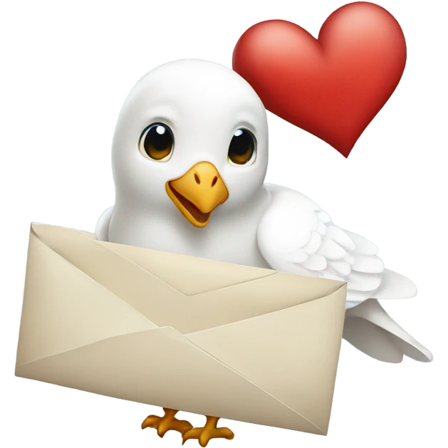 White dove holding love letter  emoji