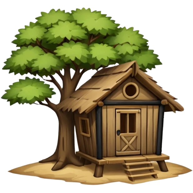 tree stem hut emoji
