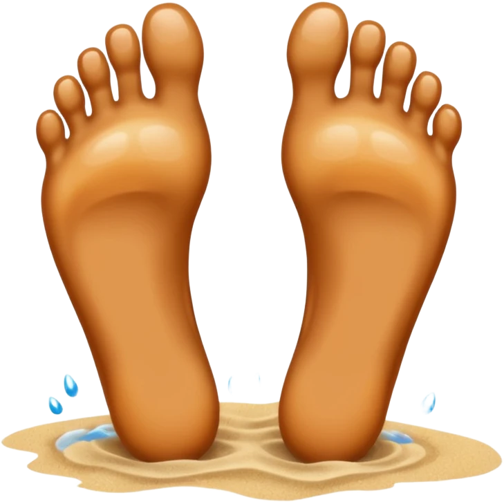 two feet on beach sand emoji